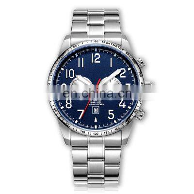 Steel Watch Customized Men's Wrist Watch OEM ODM Factory Price Black Luxury Chronograph Watch photo-4