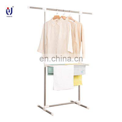 Detachable Single Pole Cloth Drying Clothes Telescopic Rack Drying Stand Hanger