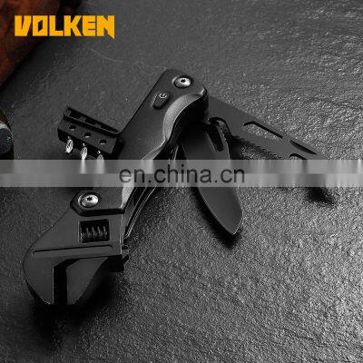 All Black Adjustable Wrench for Outdoor Multi-purpose Combination Tool Wrench With Light Attached photo-2