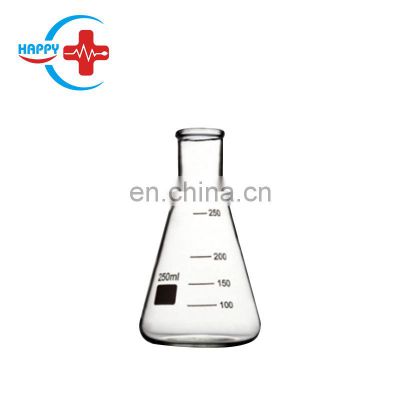 HC-K015 Factory price laboratory 500ml chemistry glass guaduated conical flask