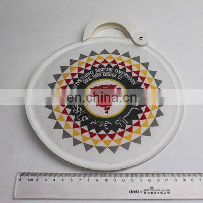 Round Hand Fans Wholesale Mini Nylon Foldable Plastic Hand Fan With White Side photo-4