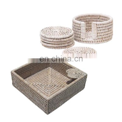 Cuties Hot Sale Rattan Napkin Tissue Holder Cheap Wholesale Tableware wicker napkin basket wovenmade in Vietnam