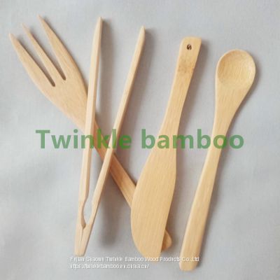 Christmas gift bamboo kitchen cooking utensil set bamboo spoon set fork