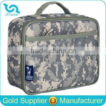 Stylish Designer Army Digital Camouflage Print Lunch Cooler Bag With Durable Hard Liner