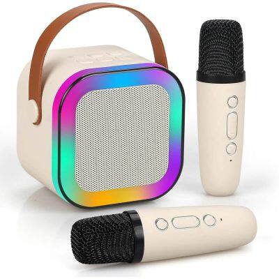 Wholesale Music Small TWS Smart RGB Lights Wireless Bluetooth Speaker with Microphone Small Karaoke Player for Kids