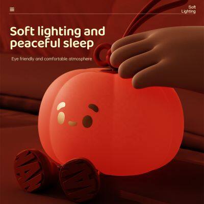 EGOGO Small Lantern Silicone Night Light Rechargeable Silicone Timer Nightlight With Cartoon Design Cute Touch Lamp for Kids photo-4