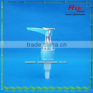 PP plastic Lotion pump with uv printed shiny silvery