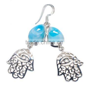 LARIMAR 925 STERLING SILVER EARRINGS ,925 STERLING SILVER JEWELRY WHOLE SALE,JEWELRY EXPORTER