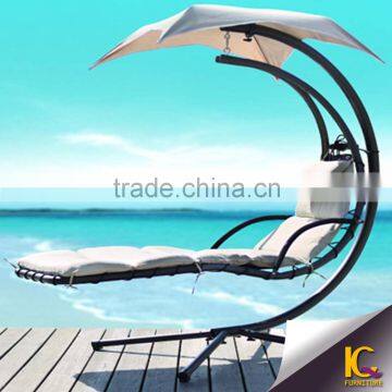 Elegant Foshan Outdoor Furniture Wicker steel garden swing with canopy                        
                                                Quality Choice