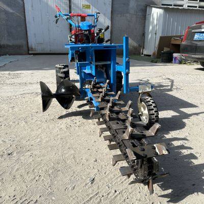 Small Agricultural Trencher, New Model, Hand-guided Self-propelled Chain-type Orchard Trencher