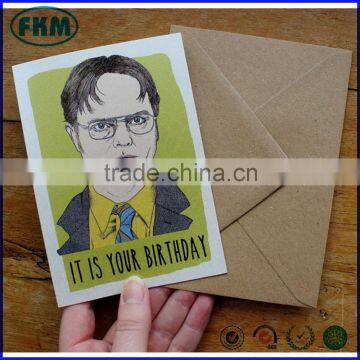 Birthday card in kraft envelope