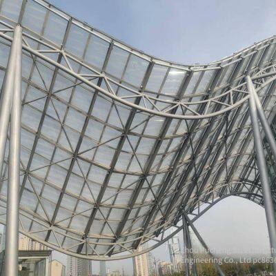 Glass Canopy, Glass Roof With Grid Structure, Grid Glass Greenhouse, Daylighting Roof of Grid With Bolted Spherical Joints, Production, Manufacturing and Sales of Grid Daylighting Canopies