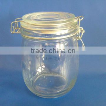 clear glass jar with cap