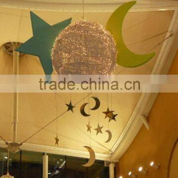 Hanging Ball with LED Light Ramadan Star for shopping Mall Ramadan decoration