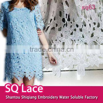 2016 embroidery lace milk silk fabric polyester lace fabric for making dress