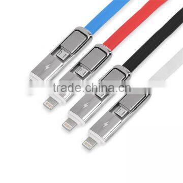 China Accesories Mobile Phone Alumium Flat Usb Cable Multifunctional Micro Usb Data Cable photo-5