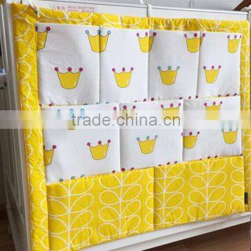 Baby Cartoon Cot Bed Hanging Storage Bag Hanging Pockets