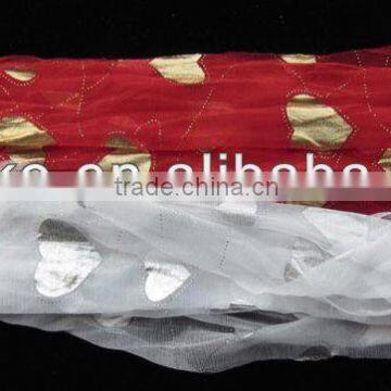 Neck Scarf/Scarves RAYON LONG SCARF, APPRX. 56" LONG 7" WIDTH, NO ELASTIC, RAYON ORGANZA MATERIAL RED/ WHITE