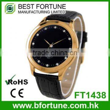 FT1438 China black dial stainless steel back japan movt ladies watch