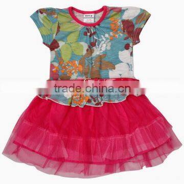 Latest Summer Clothes Flower Net Girl Dress