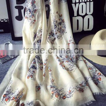 Fashion Personalized Skull Printing Women Cotton Scarves and Shawls photo-2