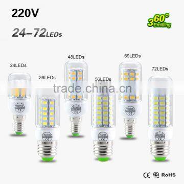 SMD 5730 E27 E14 LED Lamp 5730SMD LED Lights Corn Led Bulb 24 36 48 56 69 72Leds Chandelier Candle Lighting Home Decoration