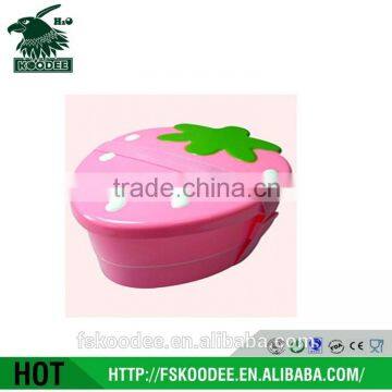 Fruit shape plastic material lunch box with two layers for school