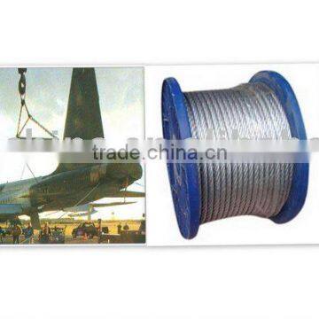 high quality galvanized steel wire rope 7x7 for aircraft