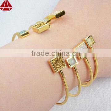 Endless Jewelry Customer Design Adate Druzy Chalcedony Bezel Bracelet Bangle Cuff photo-3