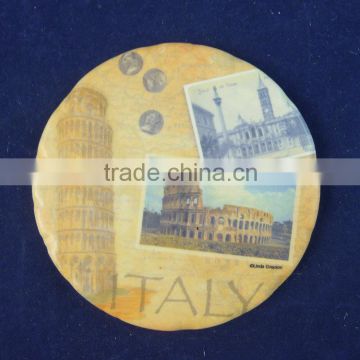 with customized design printed glazed matte finished ceramic coaster