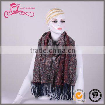 Christmas maxi women wholesale fashion fringe shawls infinity tassels blanket scarf in winter