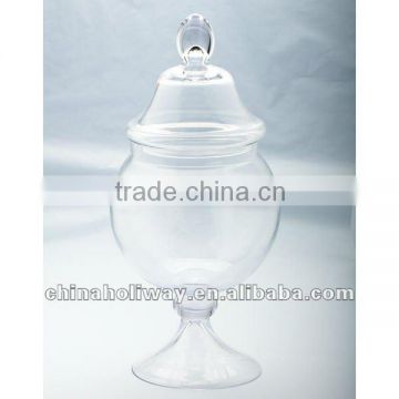 Small Clear Apothecary Glass Jar with Lid