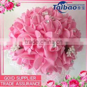 26cm long pink decor wedding foam artificial rose flower ball