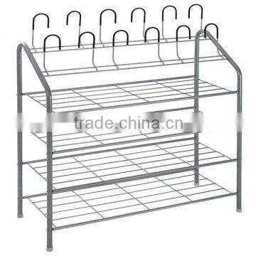 Household Essentials silver 4 layer Metal shoe rack