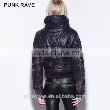 PY-162 Deep Winter Punk Rave Fireworks Retro Thicker Cotton Knight Short Jacket photo-3