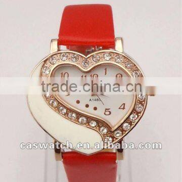 Fashion heart shape diamond lady wrist watch