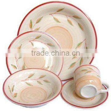 color coated stoneware dinnerware set, high quality stoneware dinnerware sets