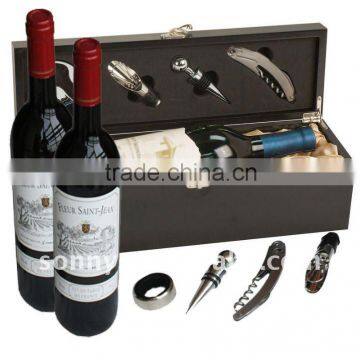 Mat Black Finish Wooden Boxes Wine