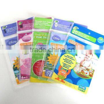 PET Zipper Bag Plastic bag for baby bib placemat