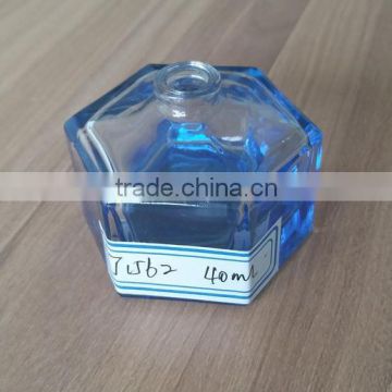 40ml fancy blue colored glass Perfume Bottle J1562-1