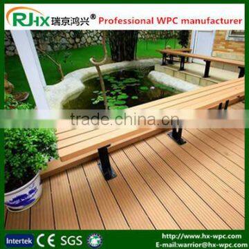 Solid and hollow design for outdoor garden with mositure-proof wpc decking floor