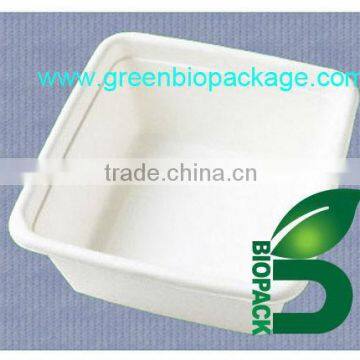 Eco-friendly disposable Bagasse Pulp Square Bowl