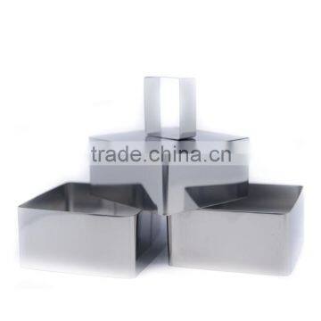 4 Pieces Square Shape Stainless Steel Mousse ring