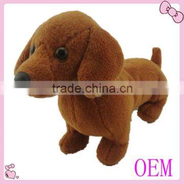 custom stuffed plush brown standing dog toys