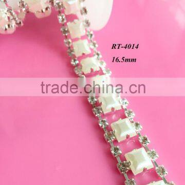 2016 NEW rhinestone bridal applique for cheap wedding dress with pearl(RT-4014)