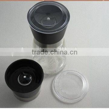 ceramic grinder with glass bottle