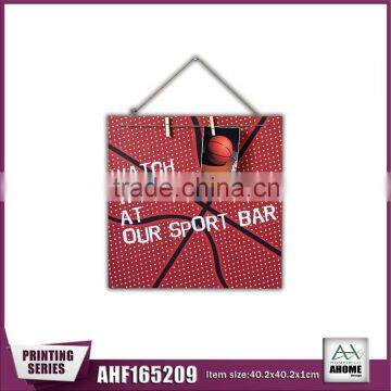 Square Shape Basketball Wall Hanging Frame With Wooden Clips