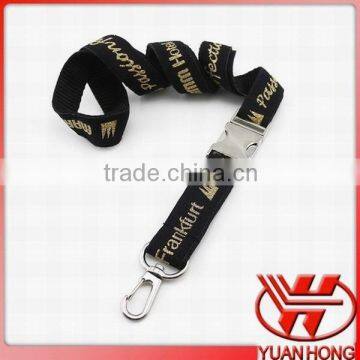 Hot selling cheap custom double layer lanyards with plastic buckle and metal hook