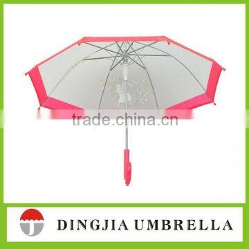 Girl pink happy smooth staight umbrella happy travel umbrella