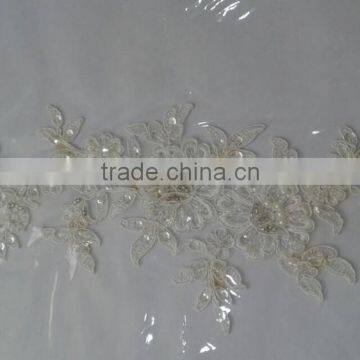 Hot Sell New Design Flower Style Embroidered Appliques Wholesale Laces Embroidered Patches With Beads and Cords